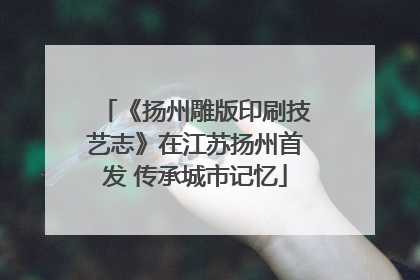 《扬州雕版印刷技艺志》在江苏扬州首发 传承城市记忆