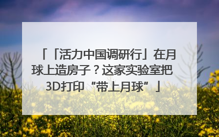 「活力中国调研行」在月球上造房子？这家实验室把3D打印“带上月球”