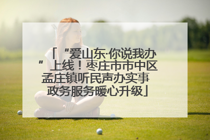 “爱山东·你说我办”上线！枣庄市市中区孟庄镇听民声办实事 政务服务暖心升级