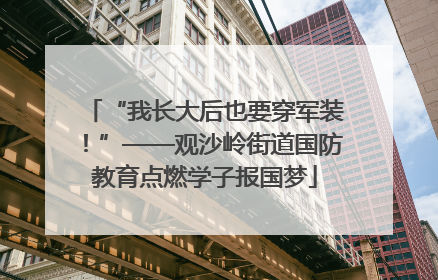 “我长大后也要穿军装！”——观沙岭街道国防教育点燃学子报国梦