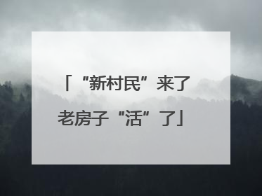 “新村民”来了 老房子“活”了