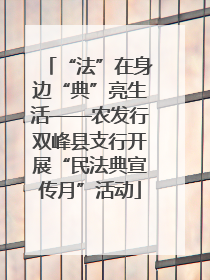 “法”在身边“典”亮生活——农发行双峰县支行开展“民法典宣传月”活动