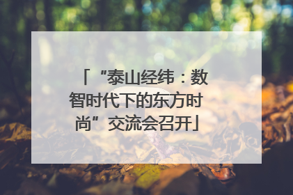 “泰山经纬：数智时代下的东方时尚”交流会召开