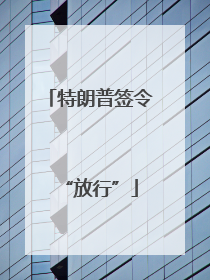 特朗普签令“放行”