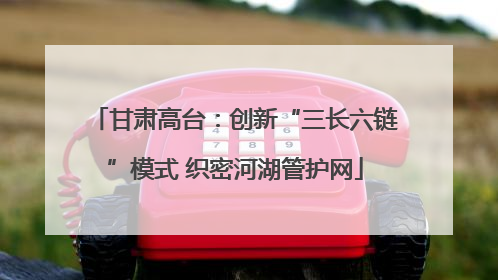 甘肃高台：创新“三长六链”模式 织密河湖管护网