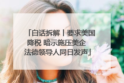 白话拆解丨要求美国降税 暗示施压美企 法德领导人同日发声