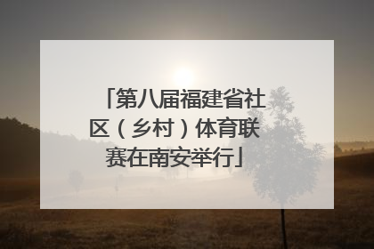 第八届福建省社区（乡村）体育联赛在南安举行