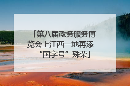 第八届政务服务博览会上江西一地再添“国字号”殊荣