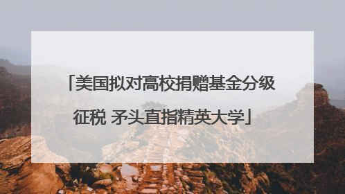 美国拟对高校捐赠基金分级征税 矛头直指精英大学