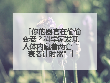 你的器官在偷偷变老？科学家发现人体内藏着两套“衰老计时器”