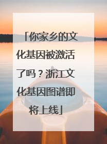 你家乡的文化基因被激活了吗？浙江文化基因图谱即将上线