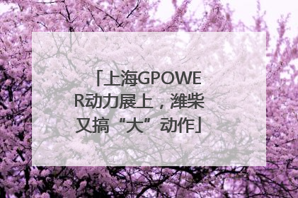 上海GPOWER动力展上，潍柴又搞“大”动作
