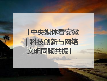 中央媒体看安徽｜科技创新与网络文明同频共振