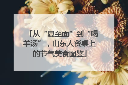 从“夏至面”到“喝羊汤”，山东人餐桌上的节气美食图鉴