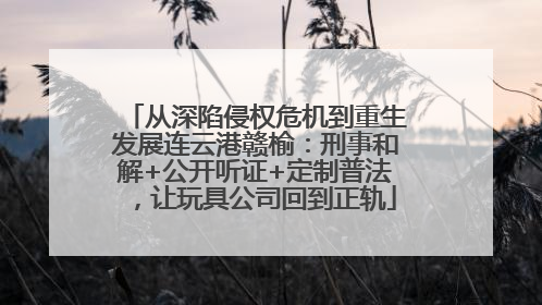 从深陷侵权危机到重生发展连云港赣榆：刑事和解+公开听证+定制普法，让玩具公司回到正轨