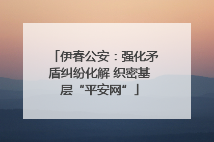 伊春公安：强化矛盾纠纷化解 织密基层“平安网”