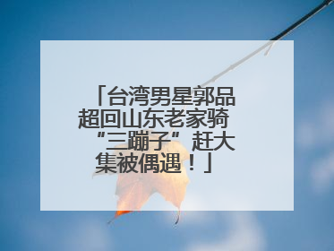 台湾男星郭品超回山东老家骑“三蹦子”赶大集被偶遇！
