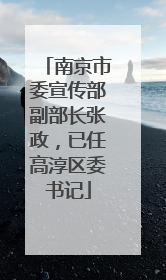 南京市委宣传部副部长张政，已任高淳区委书记