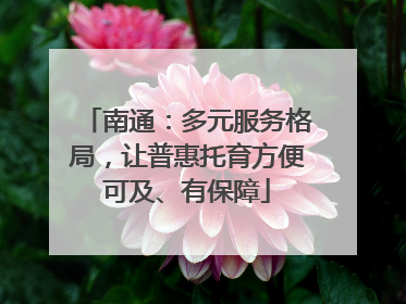 南通：多元服务格局，让普惠托育方便可及、有保障