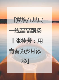 党旗在基层一线高高飘扬丨张桂芳：用青春为乡村添彩