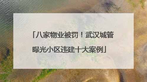 八家物业被罚！武汉城管曝光小区违建十大案例