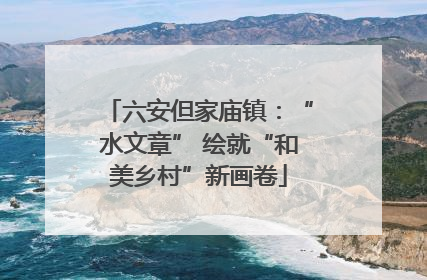 六安但家庙镇：“水文章” 绘就“和美乡村”新画卷