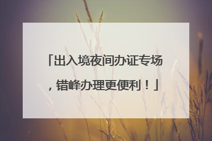出入境夜间办证专场，错峰办理更便利！