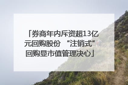 券商年内斥资超13亿元回购股份 “注销式”回购显市值管理决心