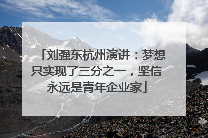 刘强东杭州演讲：梦想只实现了三分之一，坚信永远是青年企业家