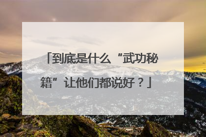 到底是什么“武功秘籍”让他们都说好？