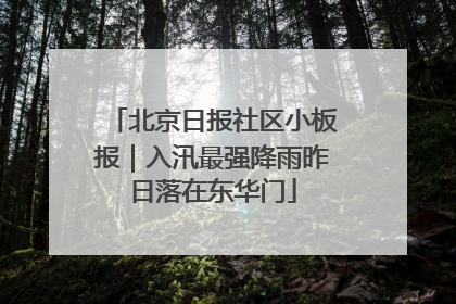 北京日报社区小板报｜入汛最强降雨昨日落在东华门