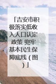 吉安市积极落实低收入人口认定政策 兜牢基本民生保障底线（图）