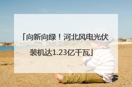 向新向绿！河北风电光伏装机达1.23亿千瓦