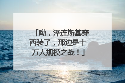 呦，泽连斯基穿西装了，那边是十万人规模之战！