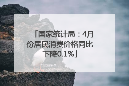 国家统计局：4月份居民消费价格同比下降0.1%