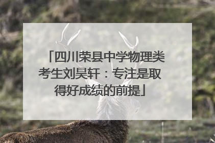 四川荣县中学物理类考生刘昊轩：专注是取得好成绩的前提