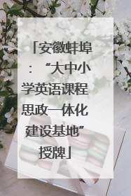 安徽蚌埠：“大中小学英语课程思政一体化建设基地”授牌