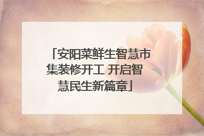 安阳菜鲜生智慧市集装修开工 开启智慧民生新篇章