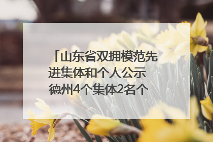 山东省双拥模范先进集体和个人公示 德州4个集体2名个人拟受表彰