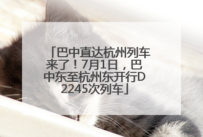 巴中直达杭州列车来了！7月1日，巴中东至杭州东开行D2245次列车