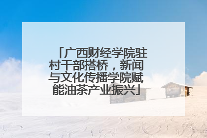 广西财经学院驻村干部搭桥,新闻与文化传播学院赋能油茶产业振兴
