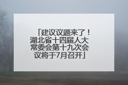 建议议题来了！湖北省十四届人大常委会第十九次会议将于7月召开