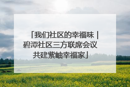 我们社区的幸福味｜碧潭社区三方联席会议共建紫岫幸福家