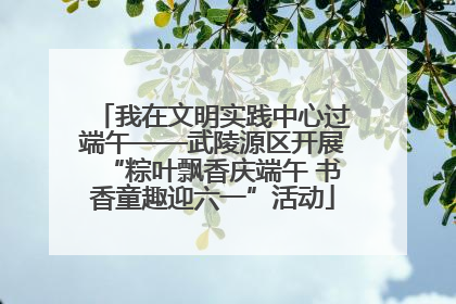 我在文明实践中心过端午——武陵源区开展“粽叶飘香庆端午 书香童趣迎六一”活动