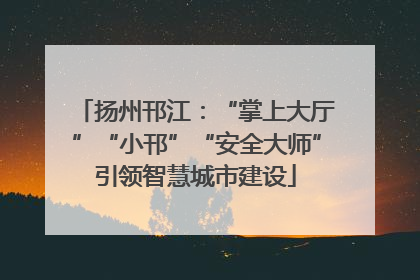 扬州邗江：“掌上大厅”“小邗”“安全大师”引领智慧城市建设