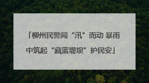 柳州民警闻“汛”而动 暴雨中筑起“藏蓝堤坝”护民安