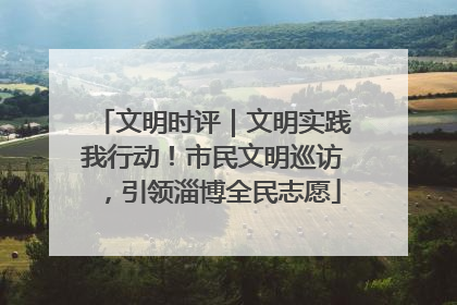 文明时评｜文明实践我行动！市民文明巡访，引领淄博全民志愿