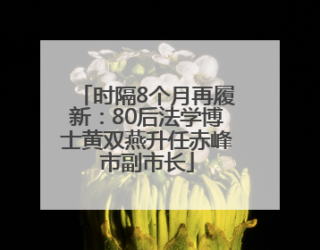 时隔8个月再履新：80后法学博士黄双燕升任赤峰市副市长