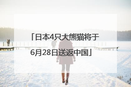 日本4只大熊猫将于6月28日送返中国