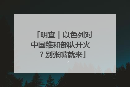 明查｜以色列对中国维和部队开火？别张嘴就来